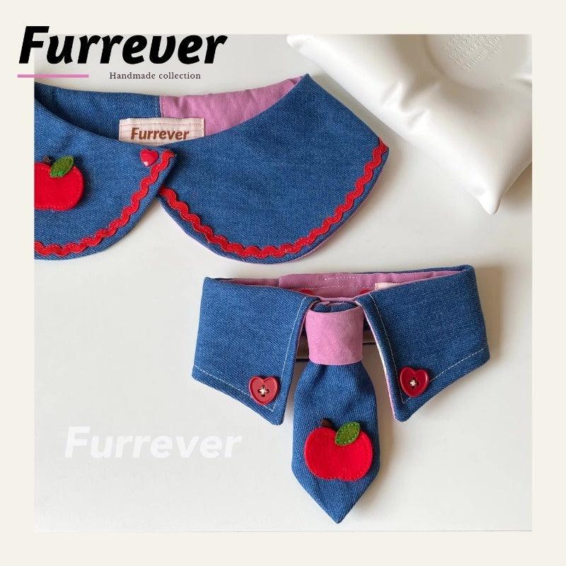 Furrever® Apple Denim Tie Pet Bib - KIKOPALS