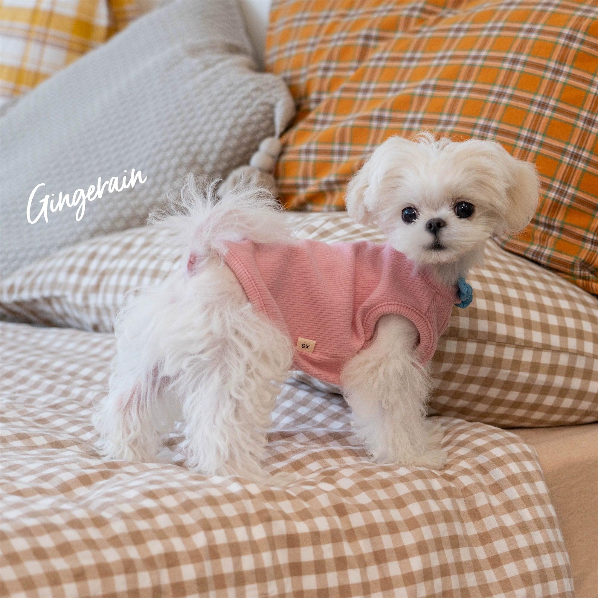 GINGERAIN® Pink Sweet Cotton Bow Pet Vest - KIKOPALS