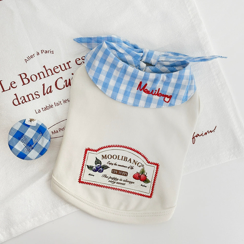 MooliBang® Plaid Collar Sleeveless Vest for Small Dogs – Blue/Red