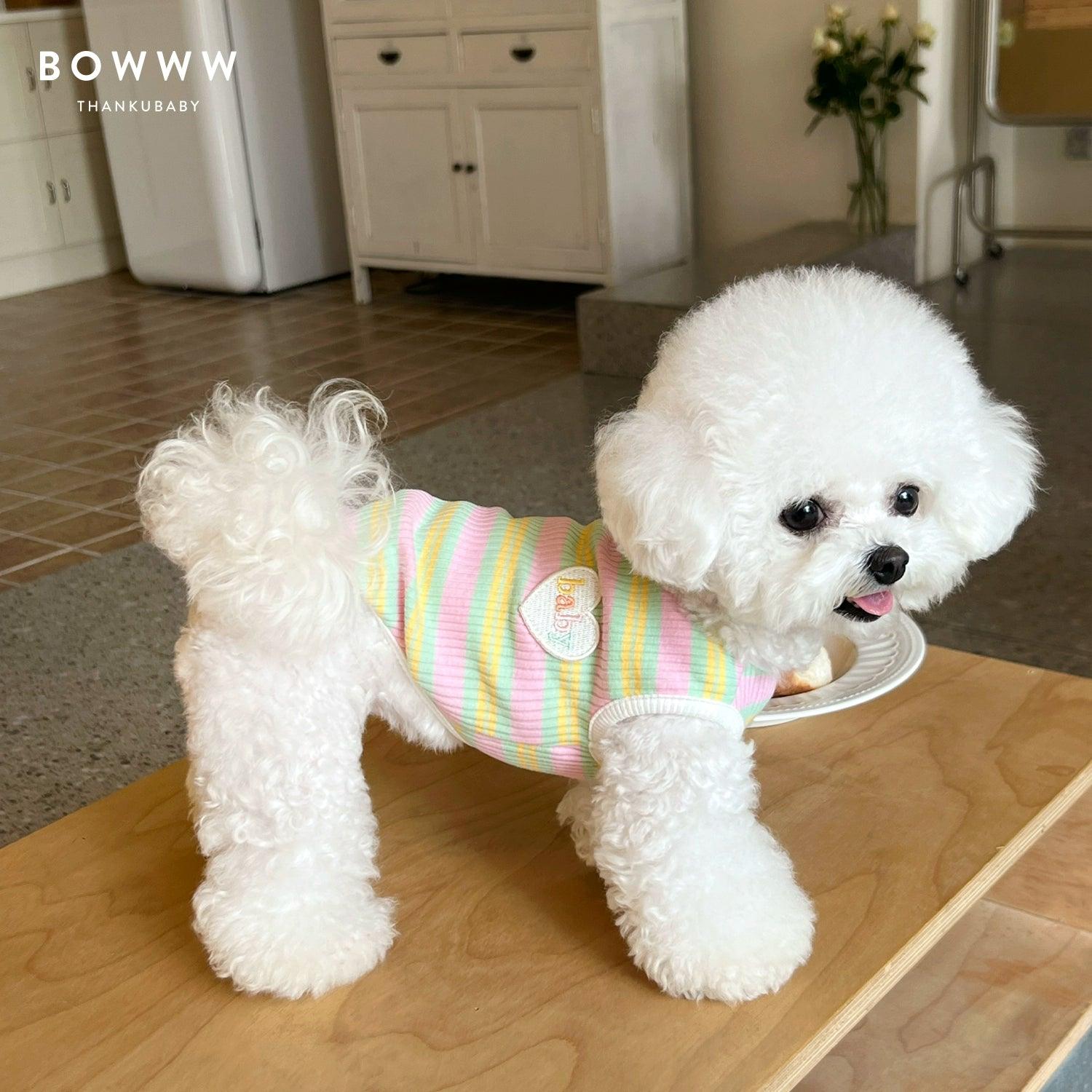 BOWWW® Color Striped Cotton Dog Vest - KIKOPALS