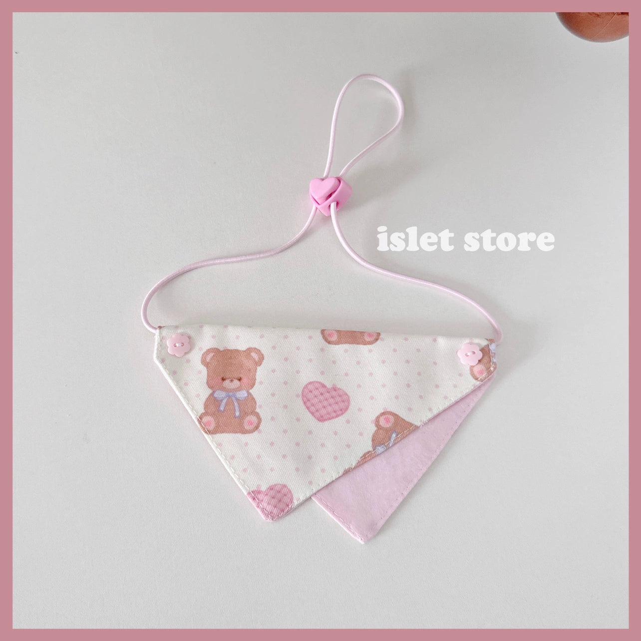 islet store® Pink Teddy Bear Pet Bib - KIKOPALS