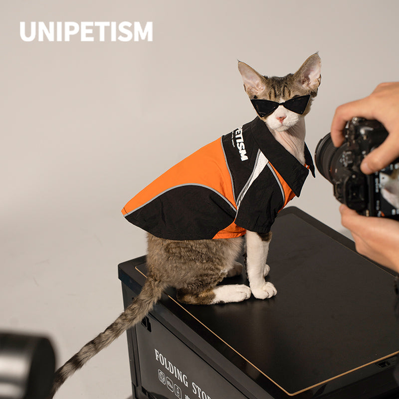 UNIPETISM® Sunset Orange Functional Jacket for Cats & Small Dogs