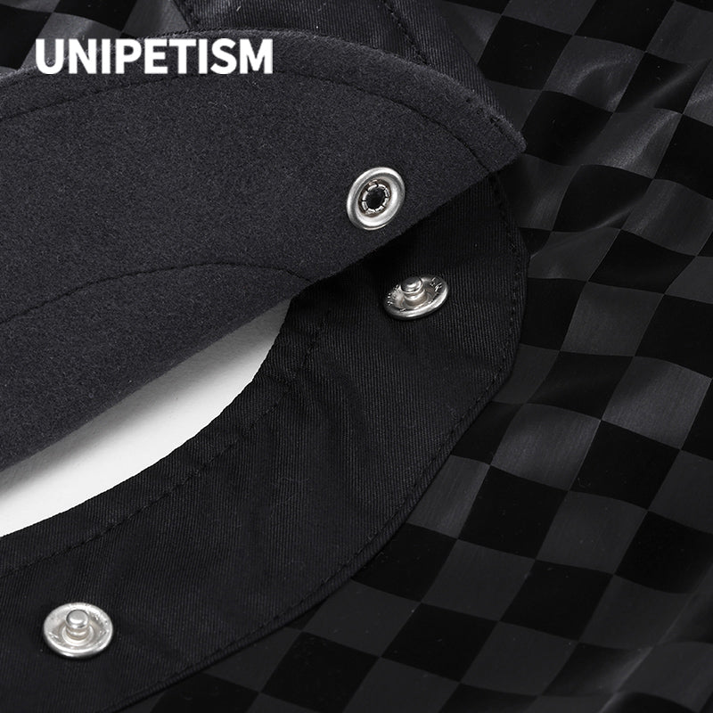 UNIPETISM® Black PU Check Shirt for Cats & Dogs