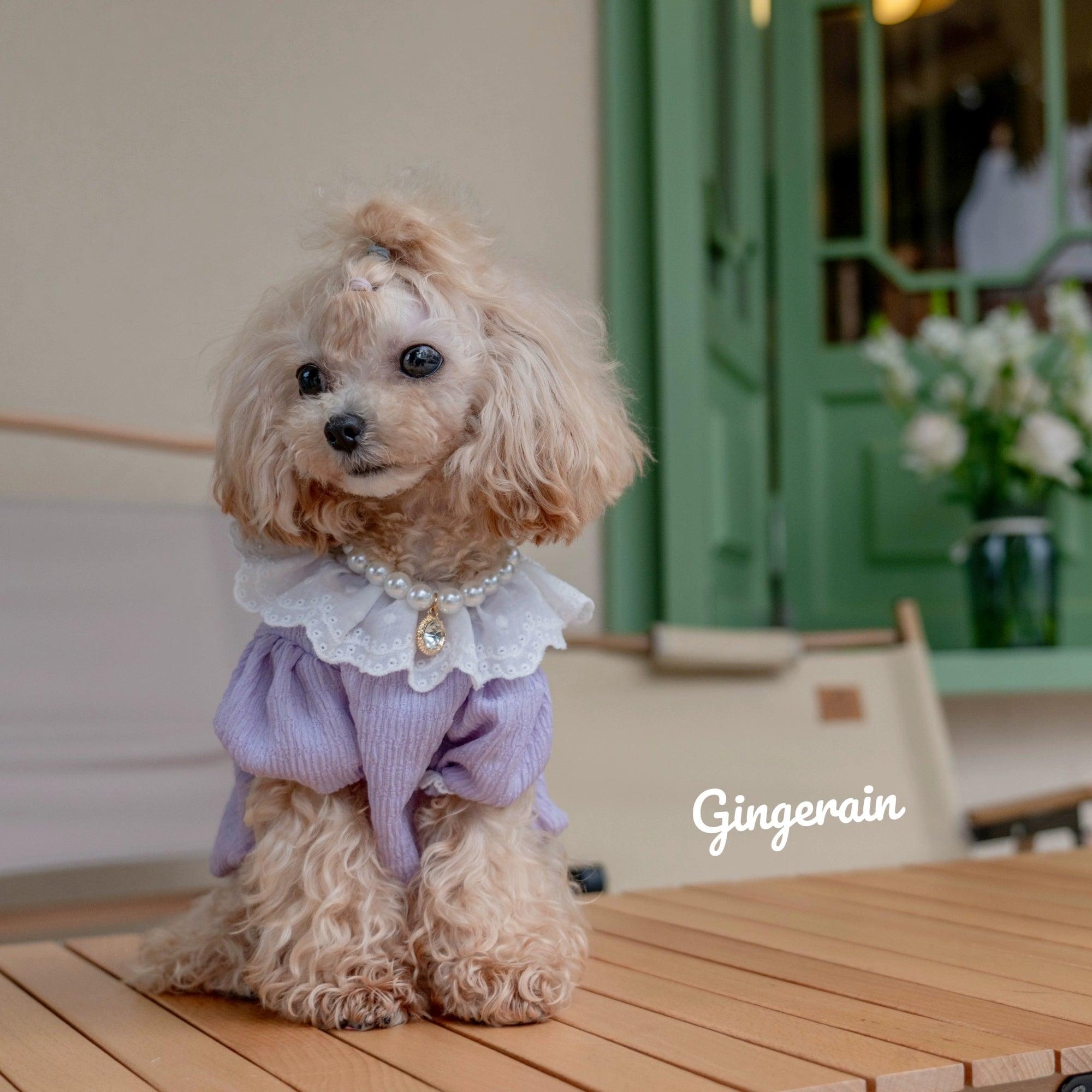 GINGERAIN® Lightweight Bubble Sleeve Pet Shirt with Necklace - KIKOPALS