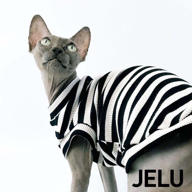JELU® Black-White Striped Cat Vest - KIKOPALS