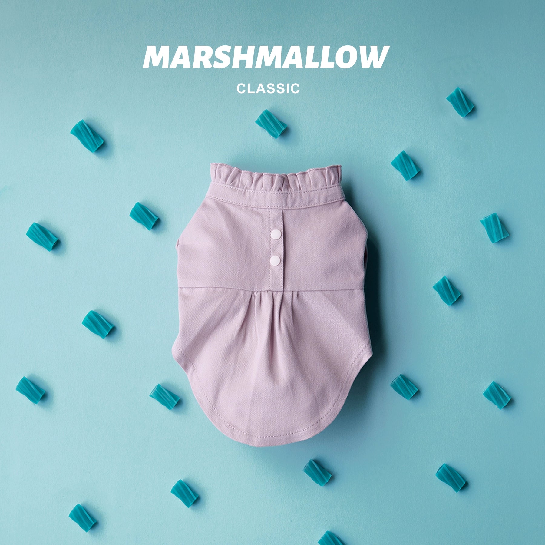 MARSHMALLOW® Vintage Ruffled Collar Shirt Dress for Dogs