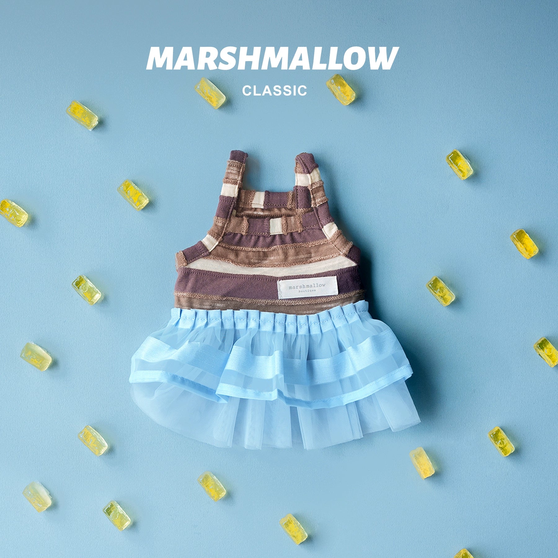 MARSHMALLOW® Sweetheart Stripe Dress for Dogs – Pink/Brown