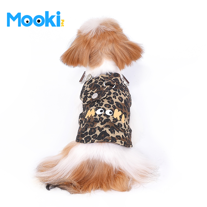 MookiPet® Khaki Leopard Print Suspenders for Small to Medium Dogs