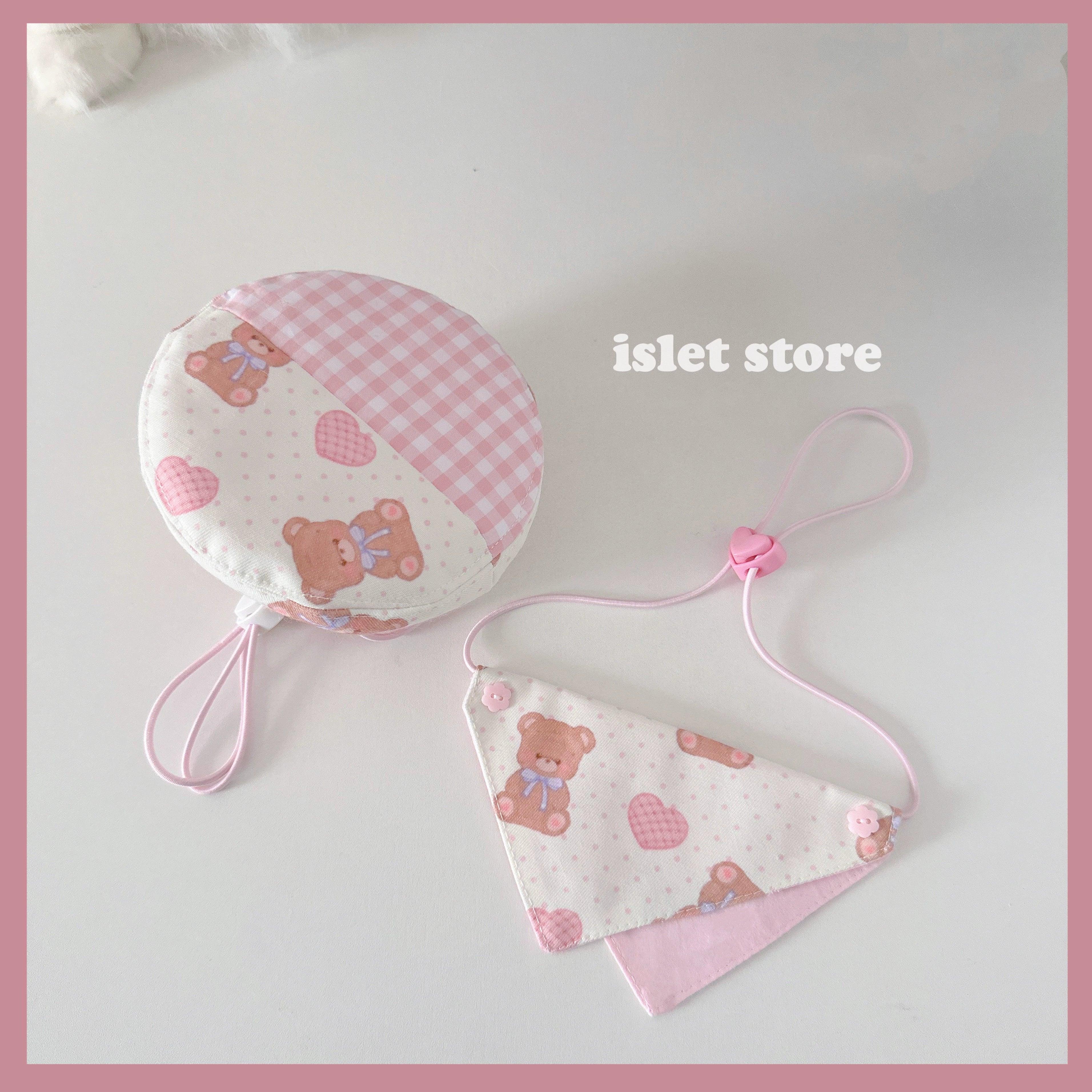 islet store® Pink Teddy Bear Pet Bib - KIKOPALS
