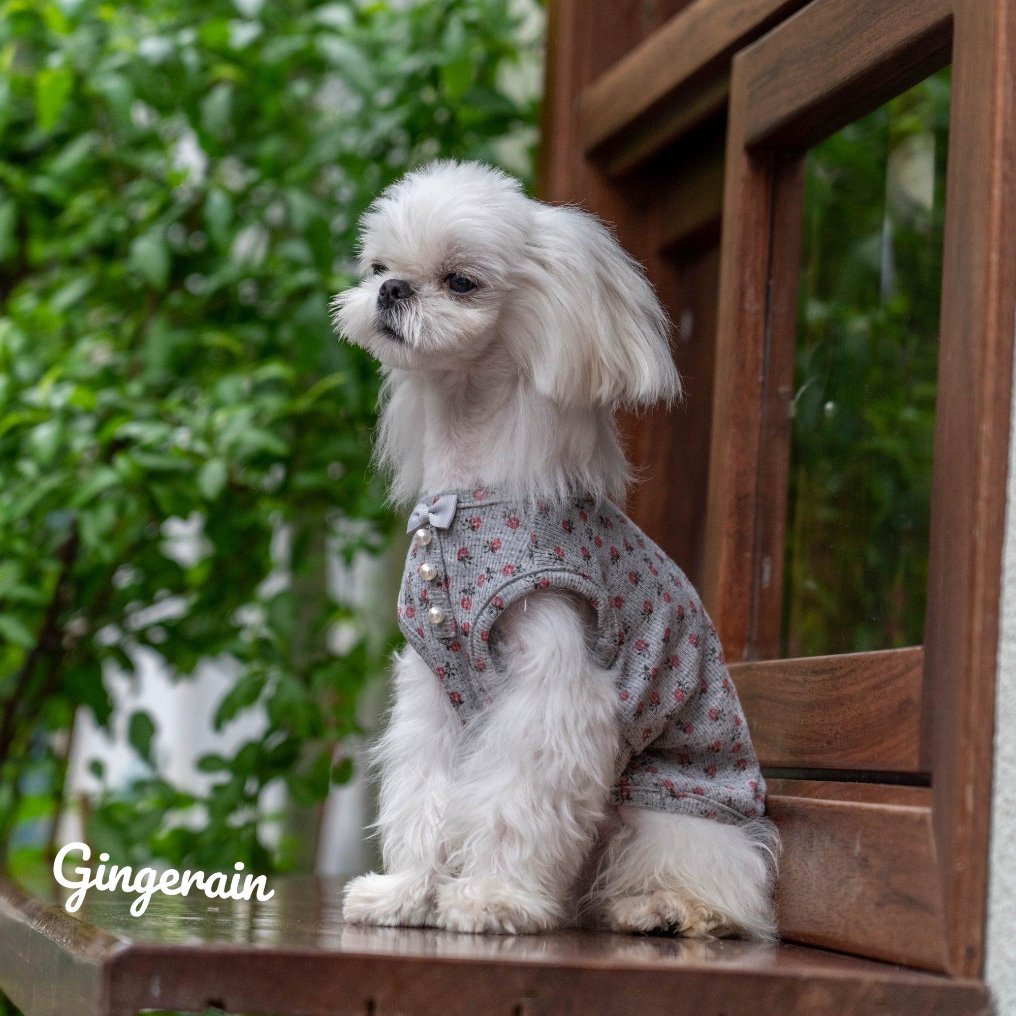 GINGERAIN® Breathable Cotton Pet Vest with Pearls - KIKOPALS