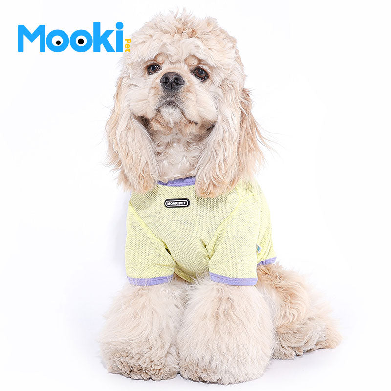 MookiPet® Breathable Mesh T-Shirt for Dogs – Yellow, Quick-Dry, and Practical
