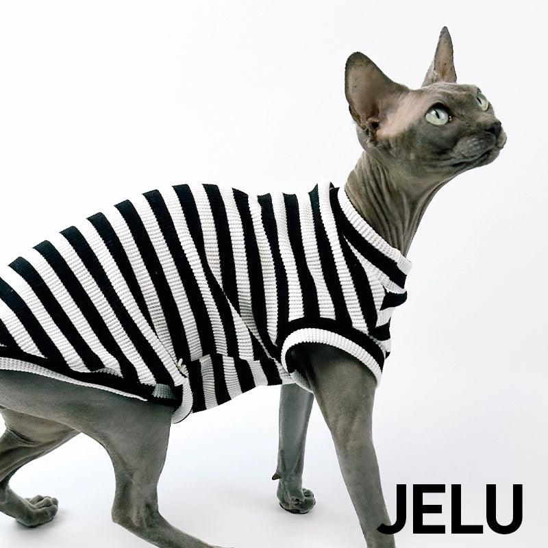 JELU® Black-White Striped Cat Vest - KIKOPALS
