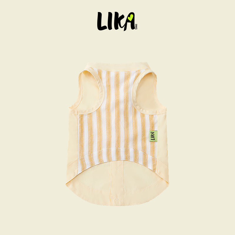 LIKAPAWS® Cotton Yellow Dog Shirt & Sun Hat Set