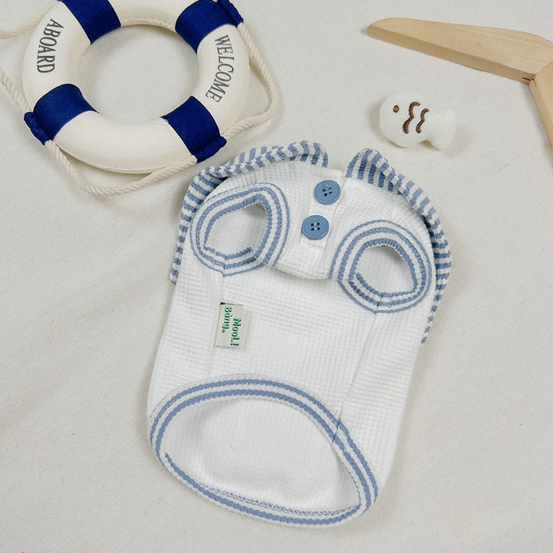 MooliBang® Nautical Collar Vest for Small Dogs – Blue/White