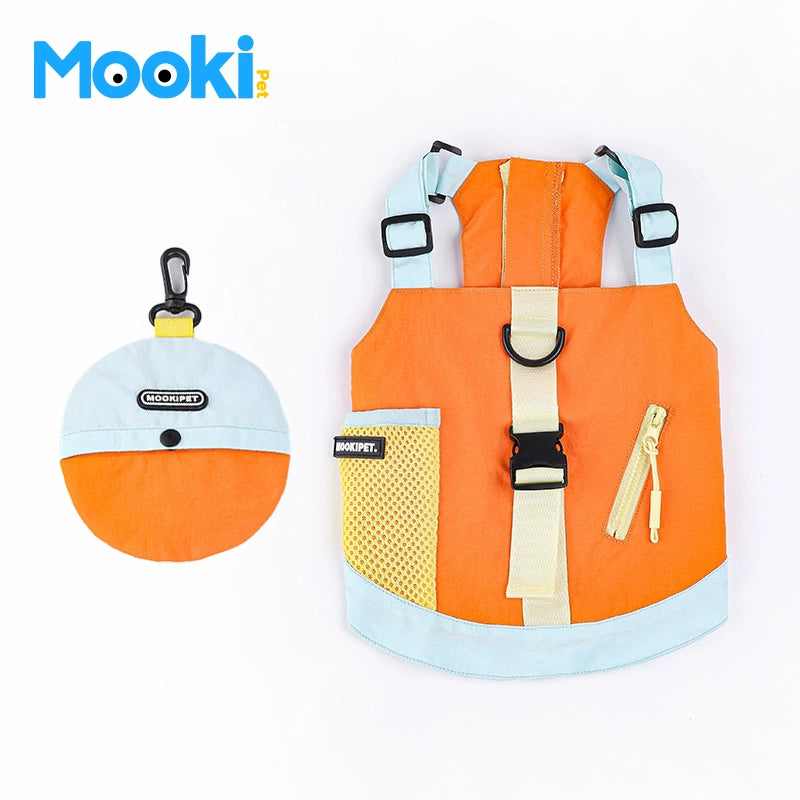 MookiPet® Vibrant Orange Outdoor Vest & Hat for Dogs