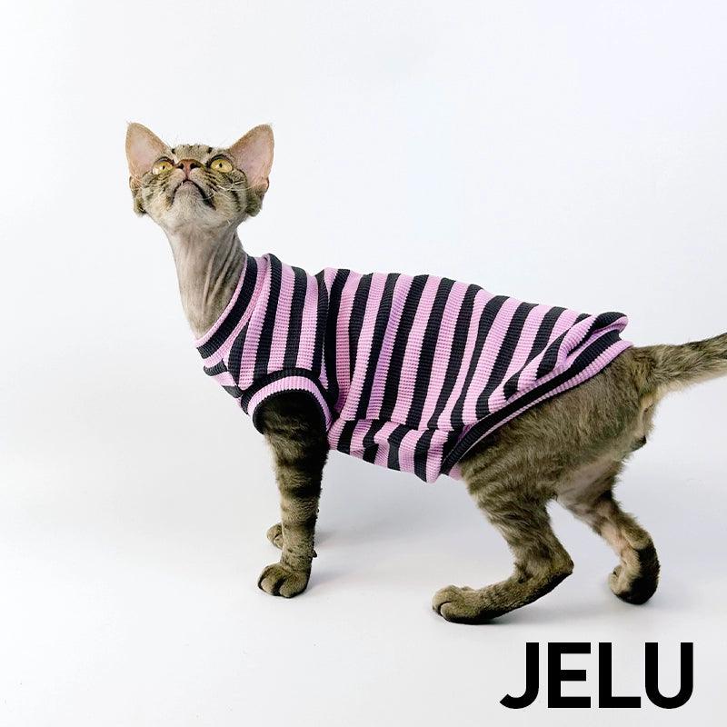 JELU® Purple-Black Striped Cat Clothing - KIKOPALS