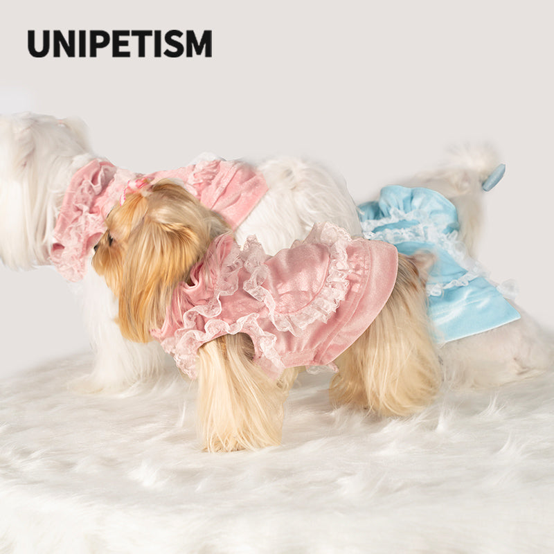 UNIPETISM® Pet Velvet Ruffle Dress for Dogs & Cats