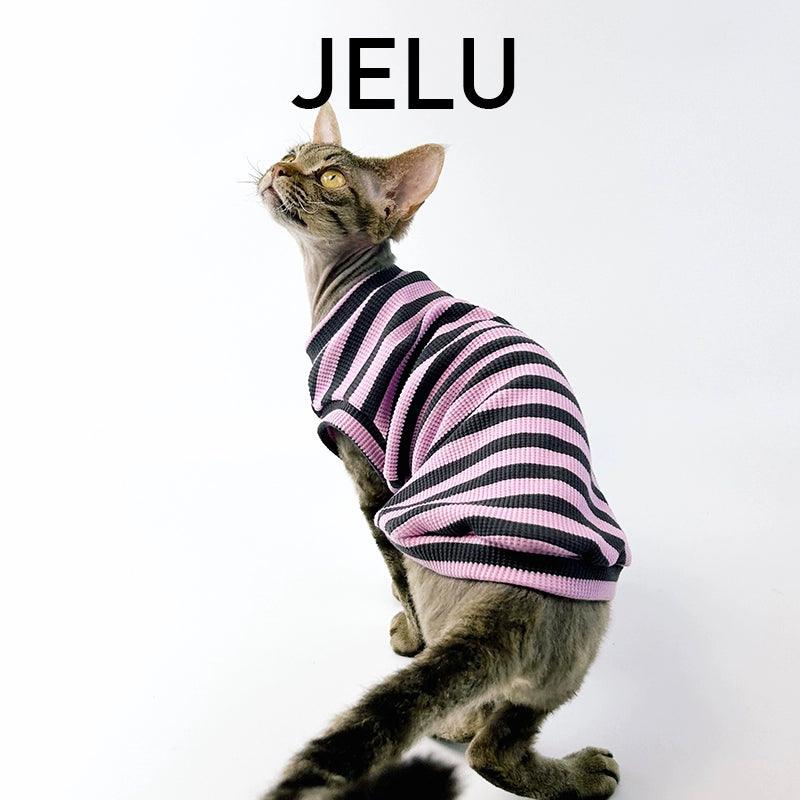 JELU® Purple-Black Striped Cat Clothing - KIKOPALS
