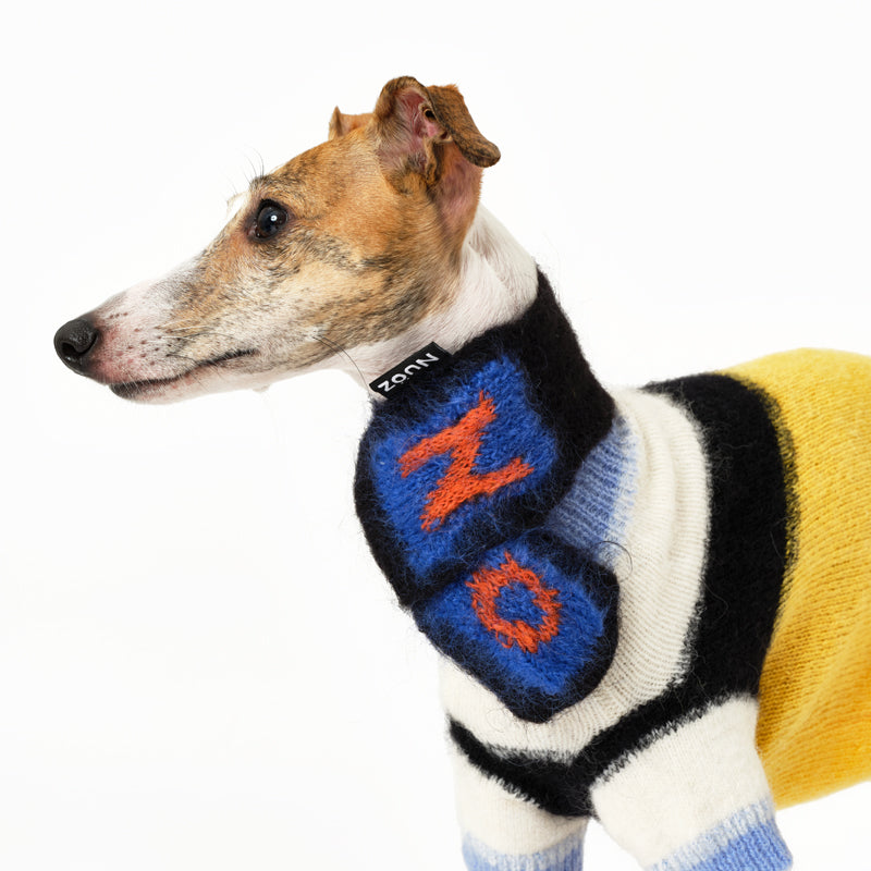 Nuoz® Handmade Customized Pet Scarf - Color Block Mohair Wool for Dogs