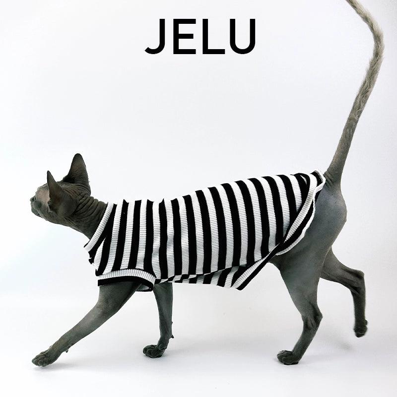 JELU® Black-White Striped Cat Vest - KIKOPALS