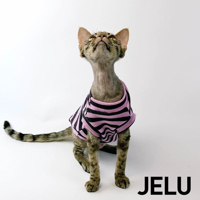 JELU® Purple-Black Striped Cat Clothing - KIKOPALS