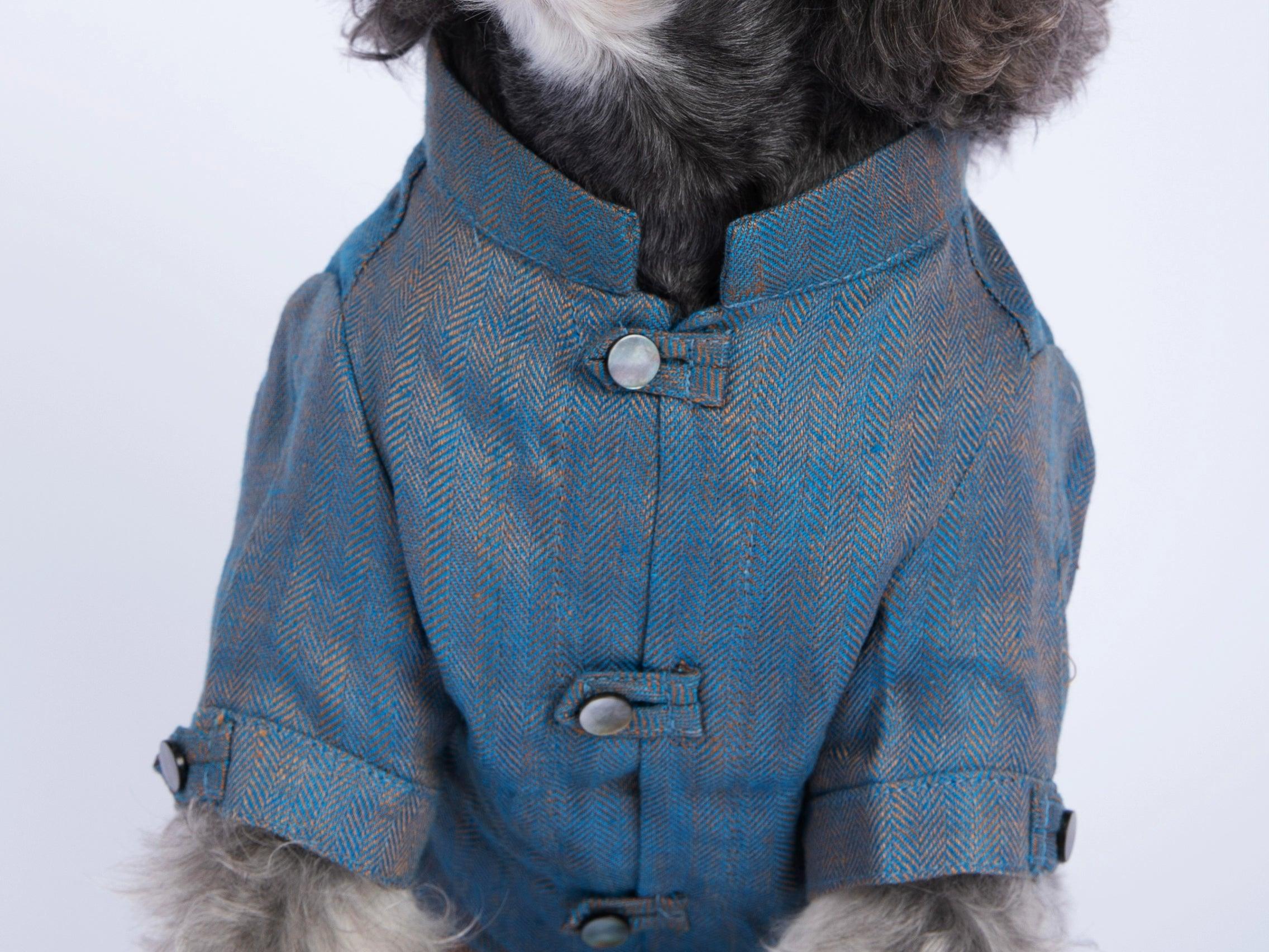 MQPET® Chinese Style Color-Woven Cotton-Linen Blend Pet Shirt - KIKOPALS