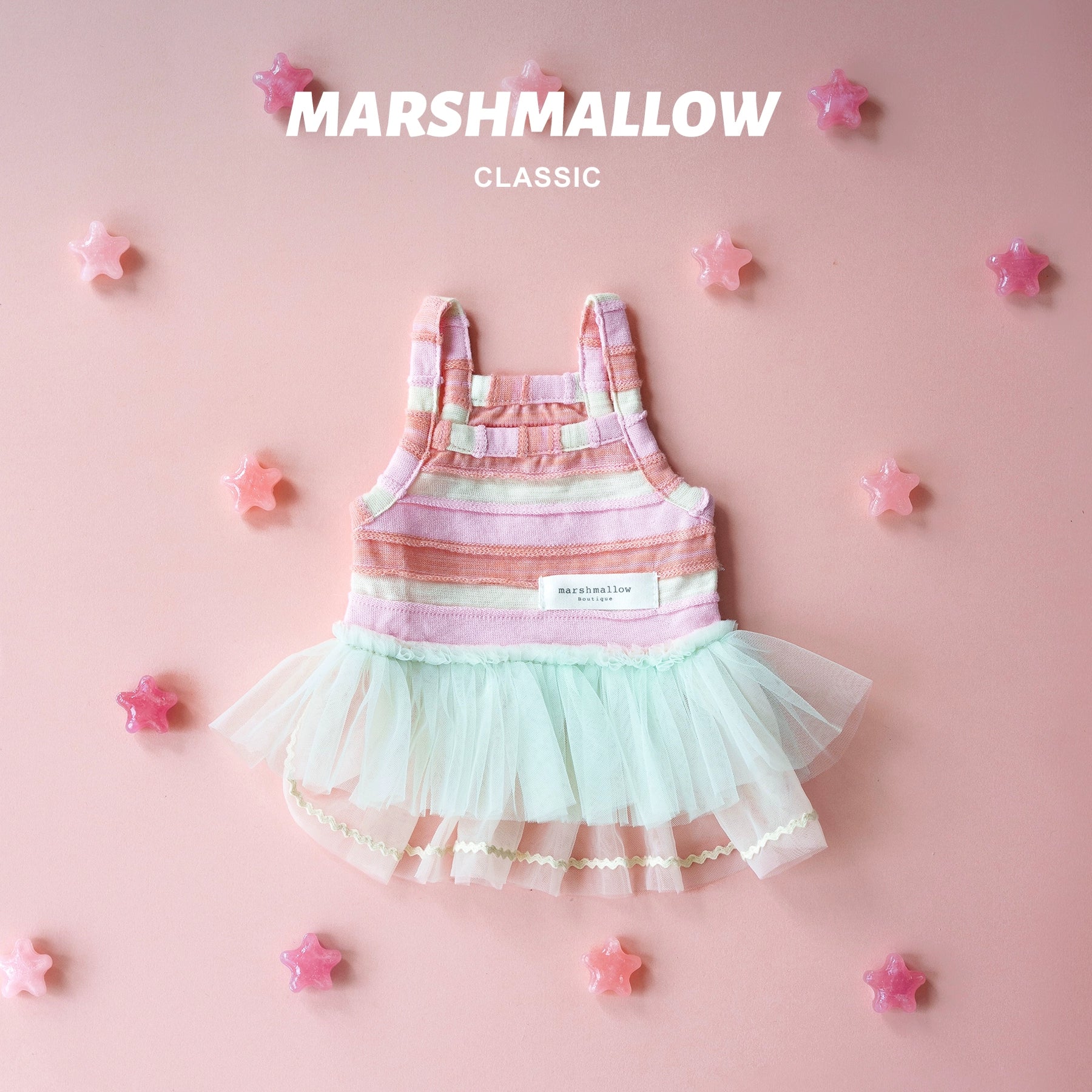 MARSHMALLOW® Sweetheart Stripe Dress for Dogs – Pink/Brown