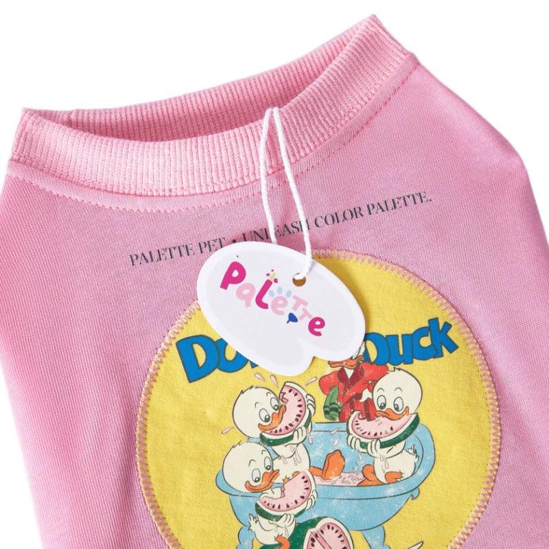 PalettePet® Pink Donald Duck Patch Pet T-Shirt - KIKOPALS