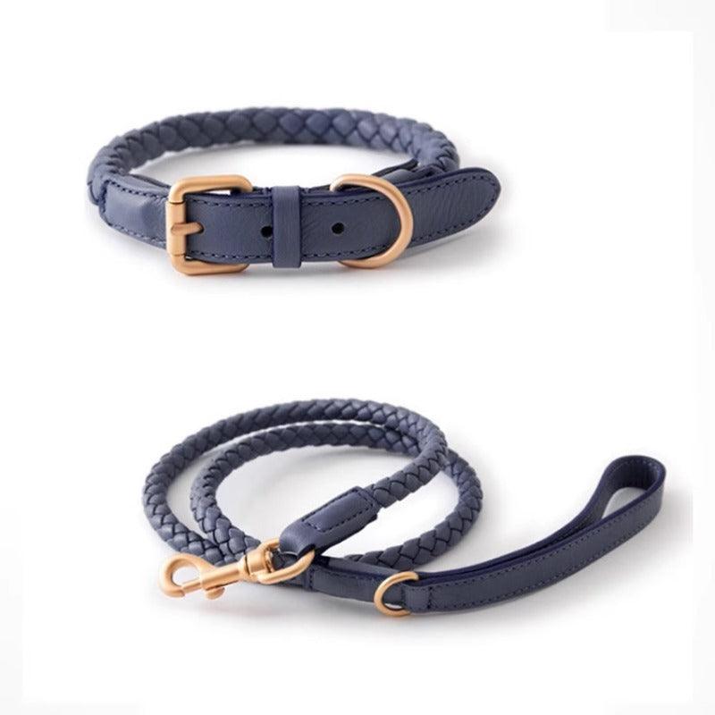 Minly® Leather Dog Collar & Leash Set - KIKOPALS