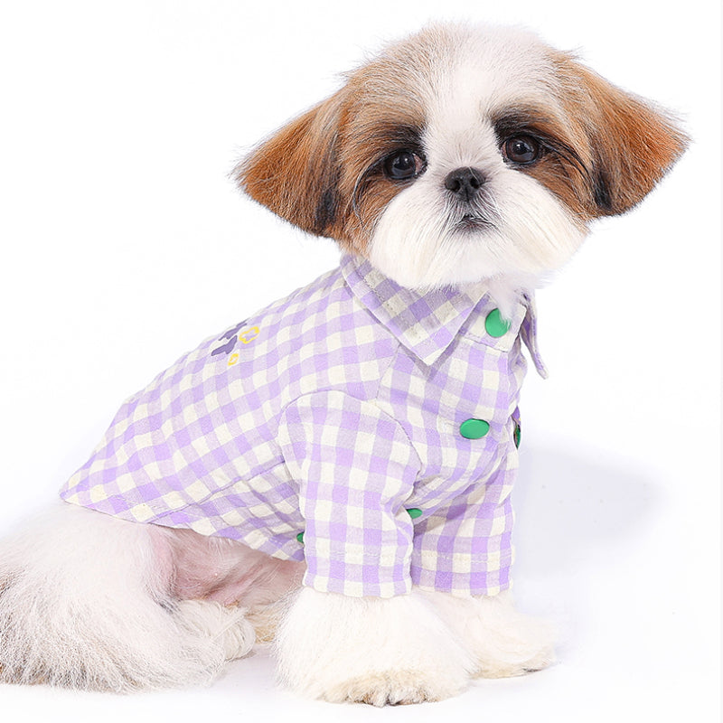 MookiPet ® Purple Plaid Dog Shirt