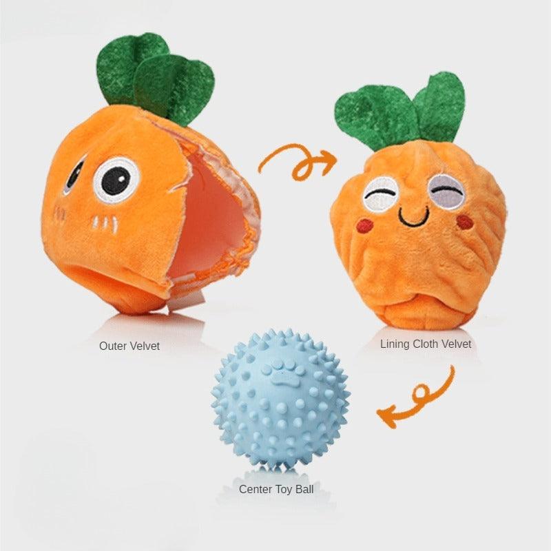 MoovaLab® Plush Carrot Chew Dog Toy - KIKOPALS