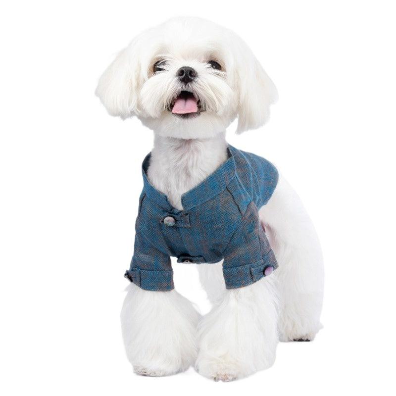 MQPET® Chinese Style Color-Woven Cotton-Linen Blend Pet Shirt - KIKOPALS