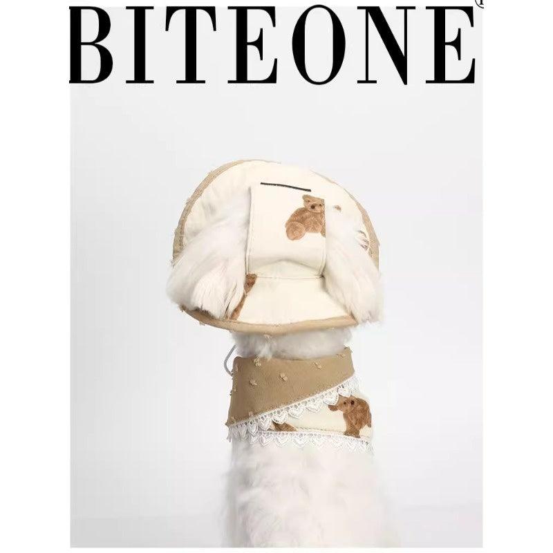 BITEONE® Bear-Themed Pet Fisherman Hat/Bib - KIKOPALS