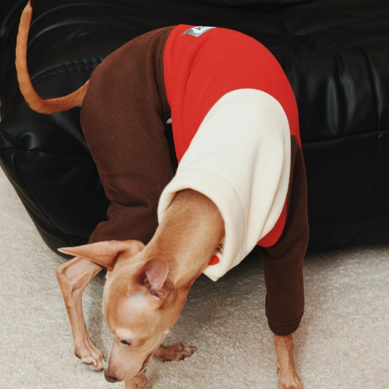 iiNeed® Red Patchwork Hoodie Winter For Dogs