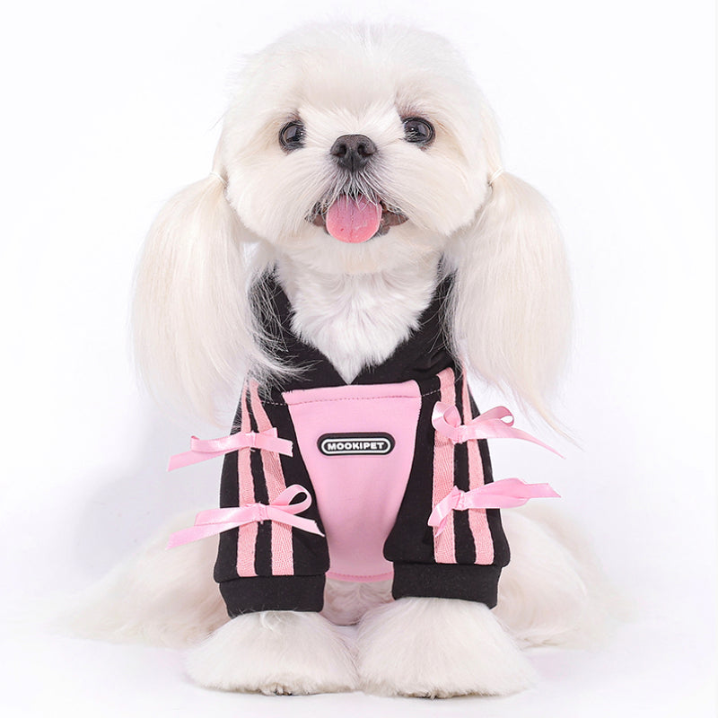 MookiPet® Pink Bow-Accent Hoodie for Dogs