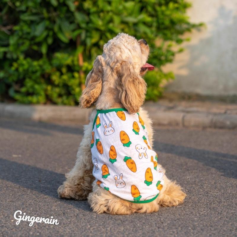 GINGERAIN® Cotton Carrot Cartoon Pet Tank Top - KIKOPALS