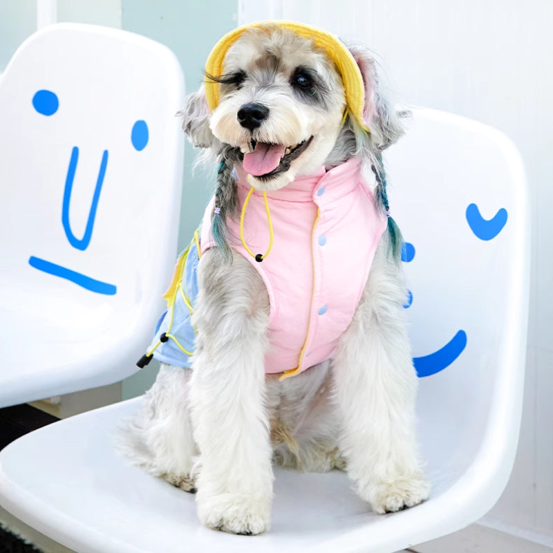 MookiPet® Pink-Blue Warm Cotton Jacket for Dogs