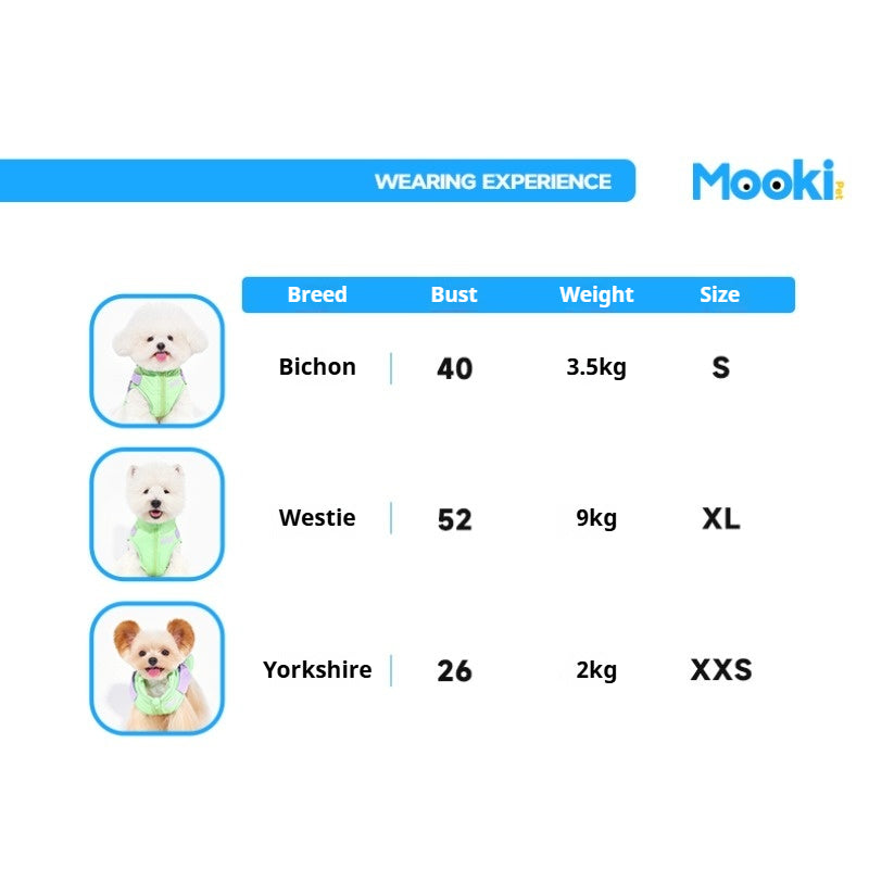 MookiPet® Green Outdoor Down Vest for Dogs