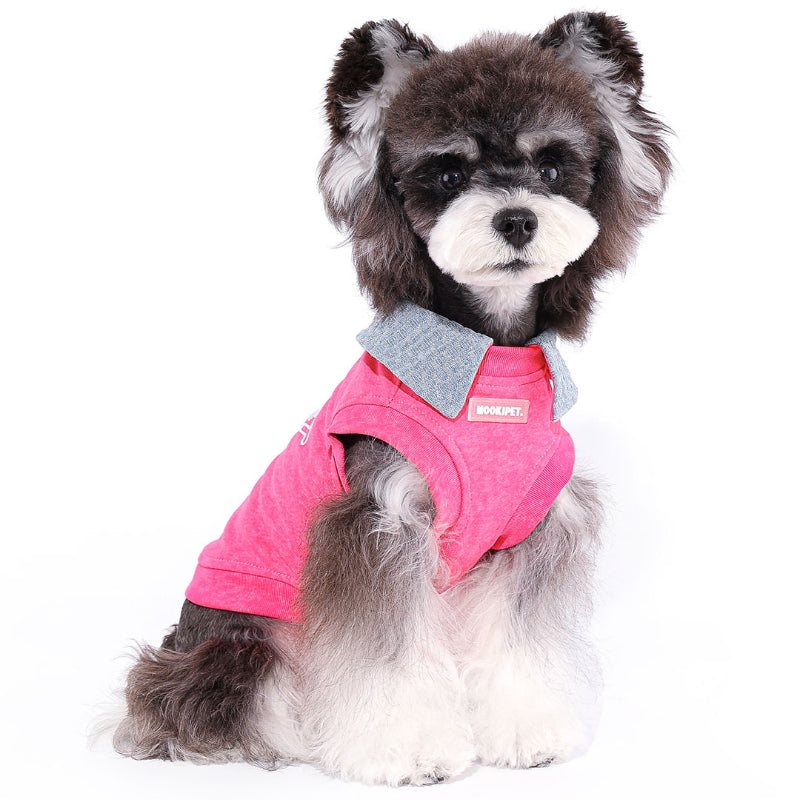 MookiPet® Pink Denim Color Block Vest for Dogs & Cats