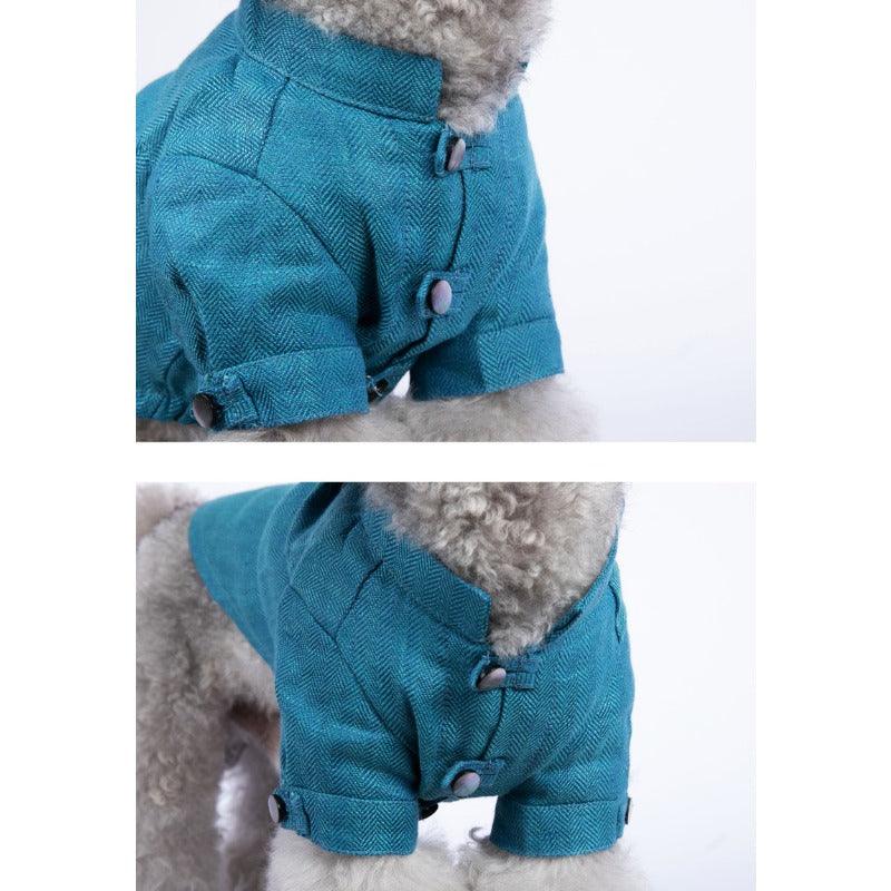 MQPET® Chinese Style Color-Woven Cotton-Linen Blend Pet Shirt - KIKOPALS