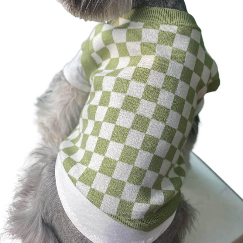 KIKOPALS® Plaid Pet V-Neck Vest Green - KIKOPALS