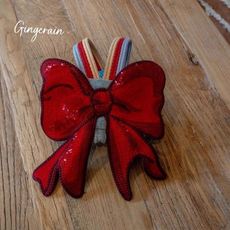 GINGERAIN® Red Bow Denim Dog Harness Leash & Hat Kit - KIKOPALS