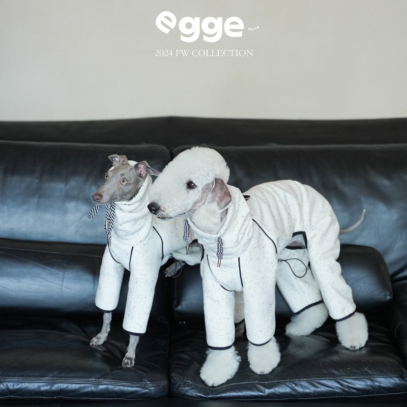 egge® School Uniform Hoodie - White & Blue for Dogs