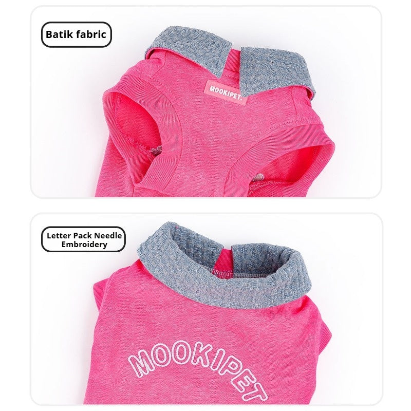 MookiPet® Pink Denim Color Block Vest for Dogs & Cats