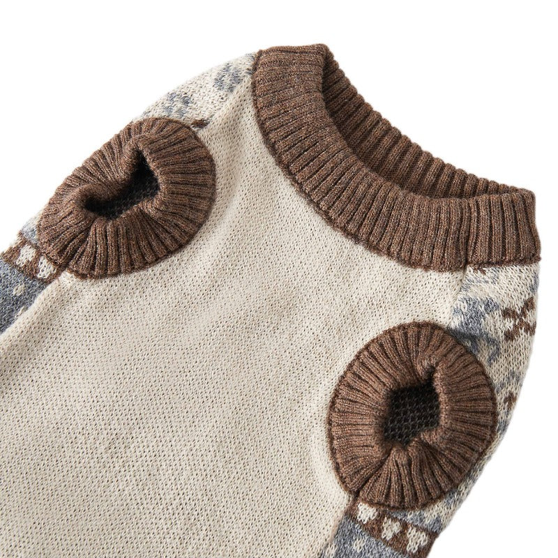 PalettePet® Christmas Ethnic Style Sweater for Dogs – Beige
