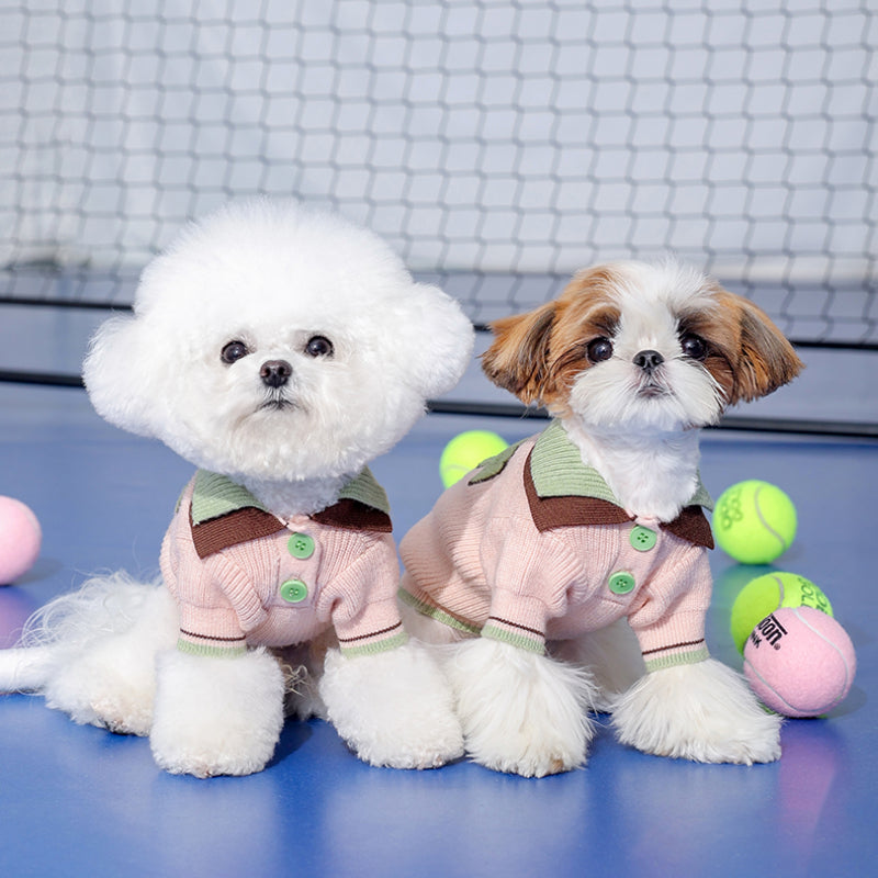 MookiPet® Tennis Sweetheart Polo Sweater for Dogs