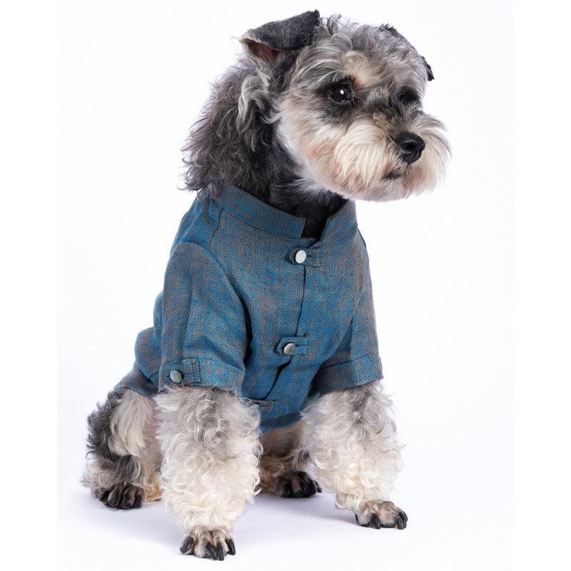 MQPET® Chinese Style Color-Woven Cotton-Linen Blend Pet Shirt - KIKOPALS