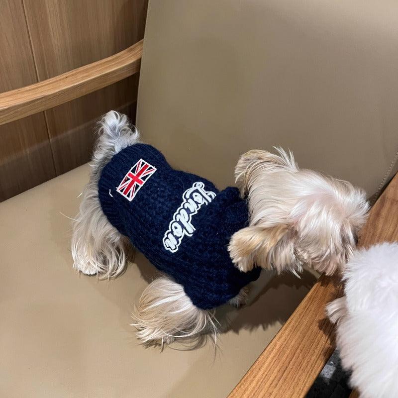 PalettePet® Deep Blue London Patch Dog Cardigan - KIKOPALS