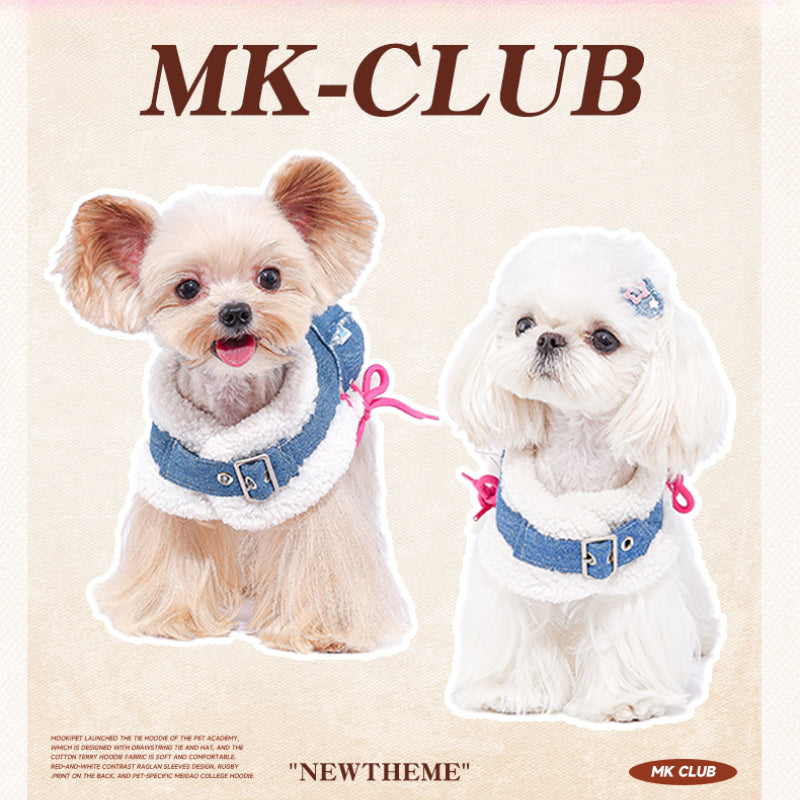 MookiPet® Blue Denim Lamb Wool Vest for Dogs