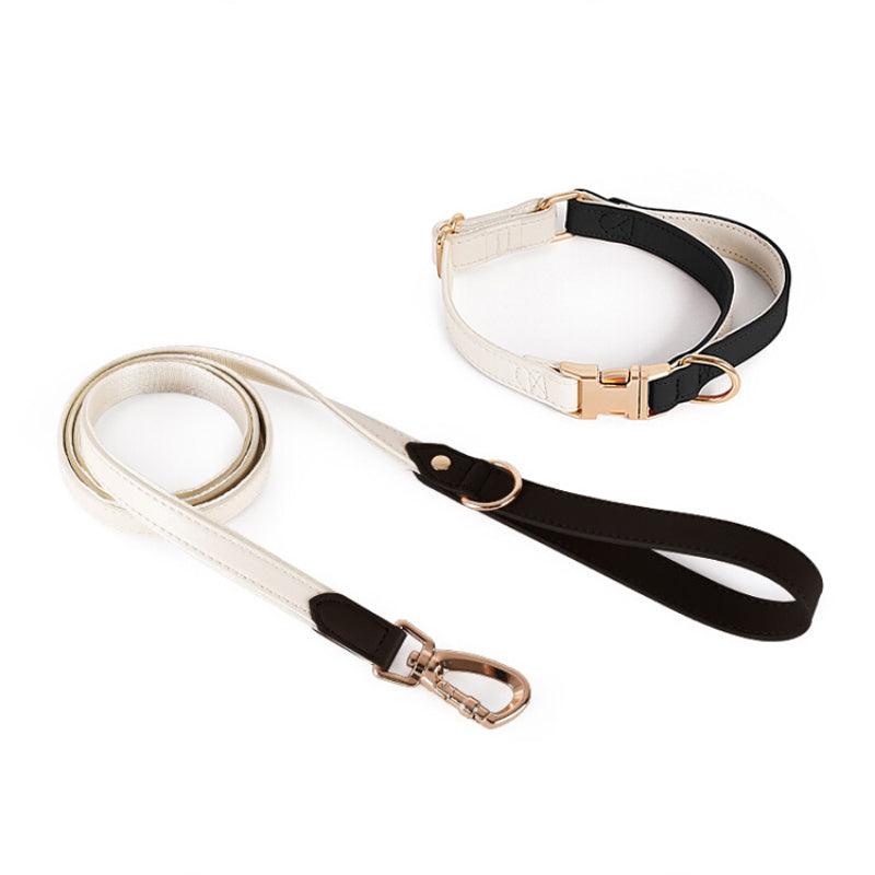 Minly® Leather Dog Collar & Leash Set - KIKOPALS